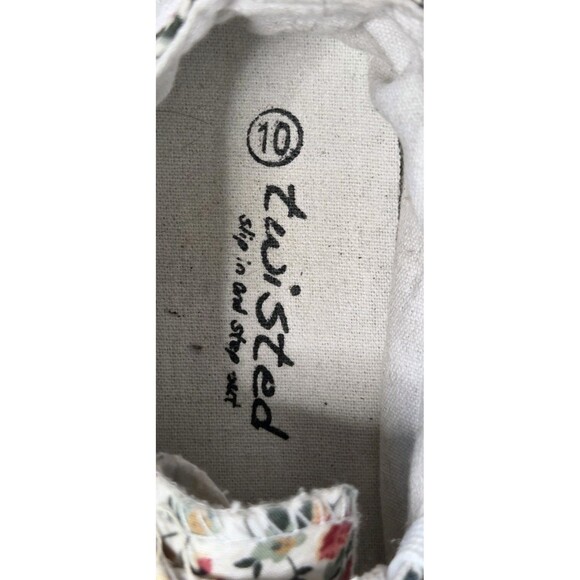 Twisted slip In Step Out shoes White With Floral Detail Unique Sneaker Wmn Sz 10 - Picture 7 of 7